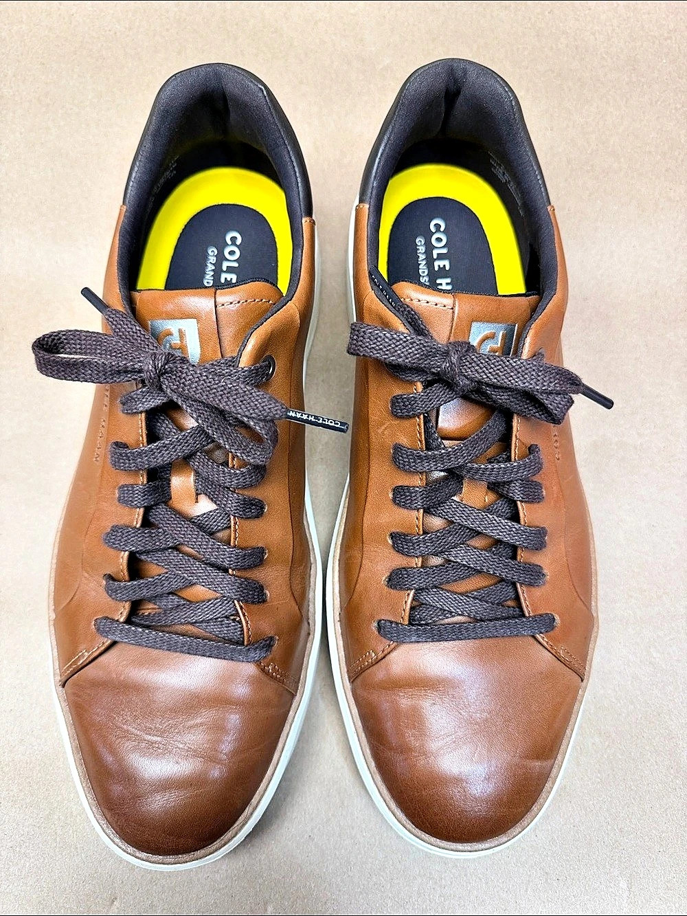 Cole Haan GrandPro Tennis Men's Brown Leather Sneakers US 11